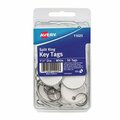 Avery Dennison Avery, Key Tags With Split Ring, 1 1/4 Dia, White, 50PK 11025